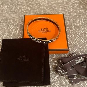 Black white and gold Hermes bangle - size 65